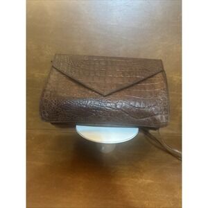 "Neiman Marcus "Vintage Antique Alligator Leather Envelope Clutch Bag 14"X10"